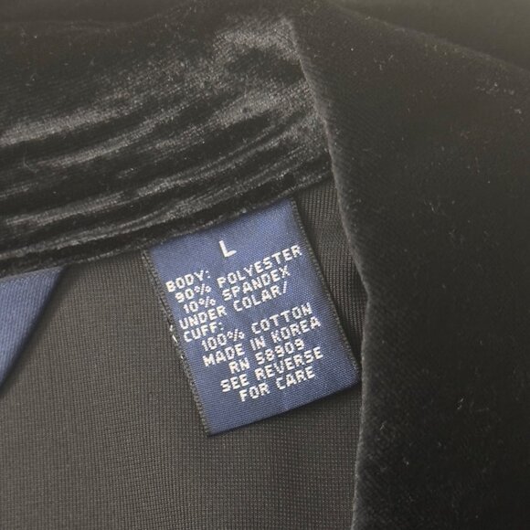 Preston & York Women Black Velvet Button-Up Shirt Blouse Sz L - Picture 4 of 15